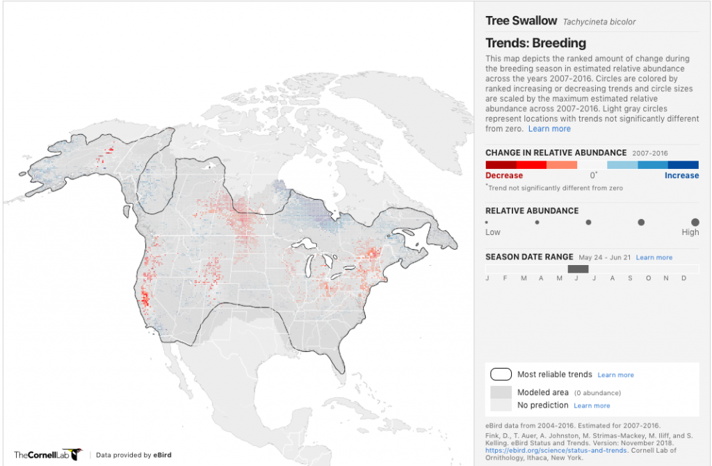 Tree Swallow Abundance Map