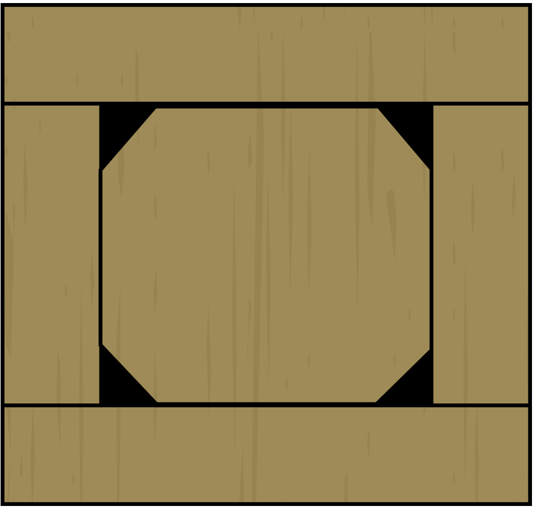 illustration of drainage holes in the bottom of a nest box