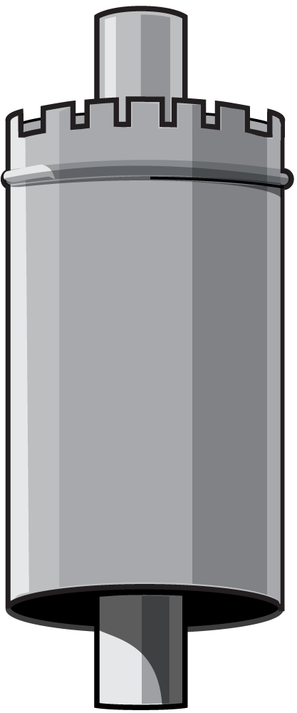 illustration of a stone pipe baffle